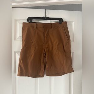 Prana Brown Flat Front Men's Shorts